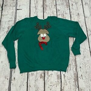 Vintage 1980s Rudolph the Red Nose Reindeer Ugly Christmas 80s Sweatshirt